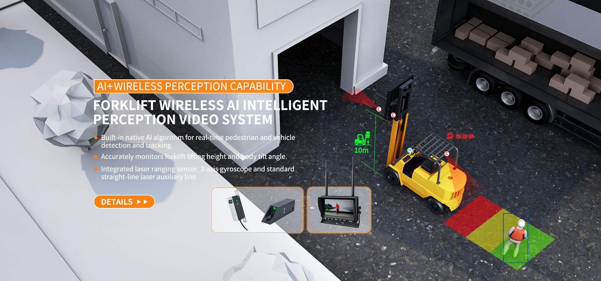Wireless AI Intelligent Perception Video System for Forklifts