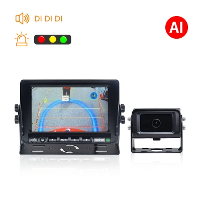 AI Pedestrian and Vehicle Detection Monitoring System Built-in three-level warning sound and light alarms