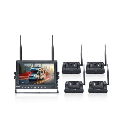 9-inch wireless reversing camera system with DVR video monitor and waterproof camera