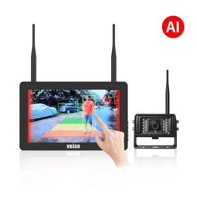 10.1-inch Touch Screen Monitor Wireless AI Pedestrian & Vehicle Detecting Camera System