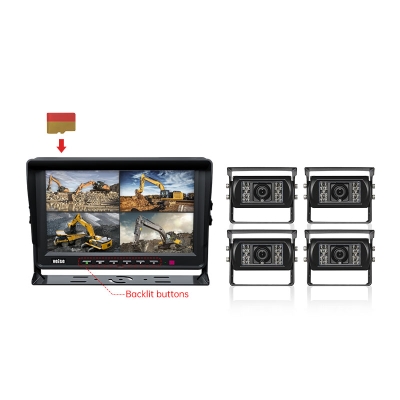 10.1-inch reverse camera system, monitor with backlit buttons