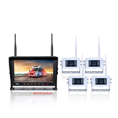 10.1-inch wireless reversing camera system, monitor with backlit buttons